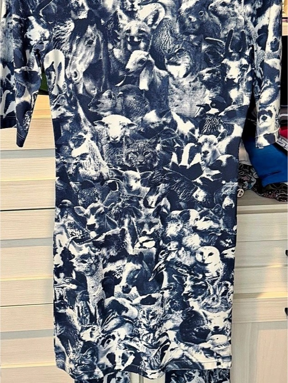 Stella McCartney Animal Crowd Top and Pants Set Blue & White